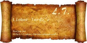 Lieber Teréz névjegykártya